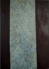 abstract painting - three coloured vertical lines, black white and brown