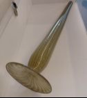 Glass sculpture mimicking eel traps made by First Nation Australians