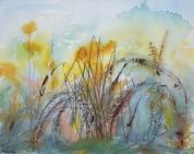 Pastel painting of small plants