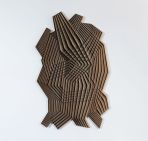 wood sculpture with laser cut geometric patterns