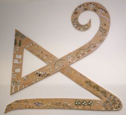 Large-scale paper mache artwork depicting scenes in Canberra