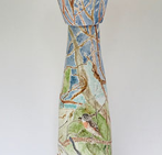photo of 4 ceramic porcelain vases with various bird designs