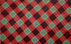 Painting of red and green check pattern