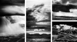 4 photographs of the Brindabella ranges through various weather